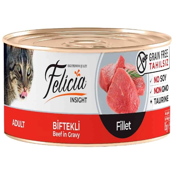 Felicia Tahılsız Biftek Filetolu Yaş Kedi Maması 85 Gr
