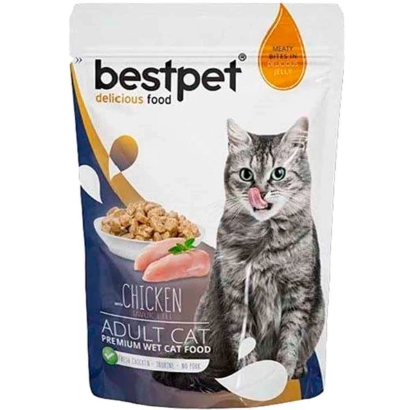 BestPet Jelly Pouch Tavuklu Yetişkin Kedi Maması 85 Gr