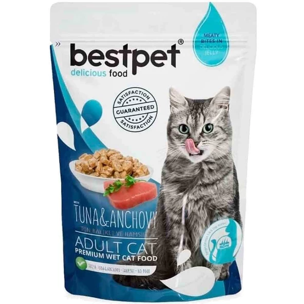 Best Pet Jelly Ton ve Hamsili Kedi Maması 85 Gr - 1