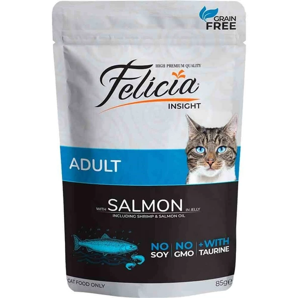 Felicia Yaş Kedi Maması Tahılsız Somonlu 85 gr