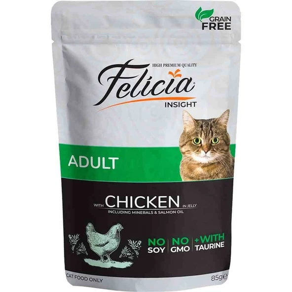 Felicia Yaş Kedi Maması Tahılsız Tavuklu 85 gr