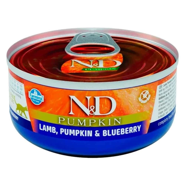 ND Balkabaklı Tahılsız Kuzulu Yaban Mersinli Kedi Konservesi 70 Gr