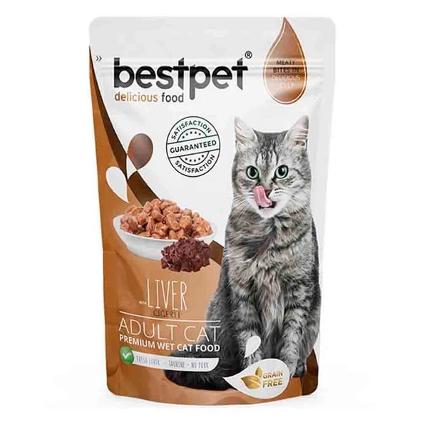 Bestpet Pouch Jelly Ciğerli Etli Kedi Yaş Maması 85 Gr