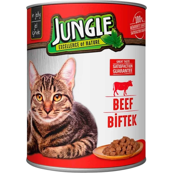 Jungle Kedi Konservesi Biftekli 415 GR - Resim 2