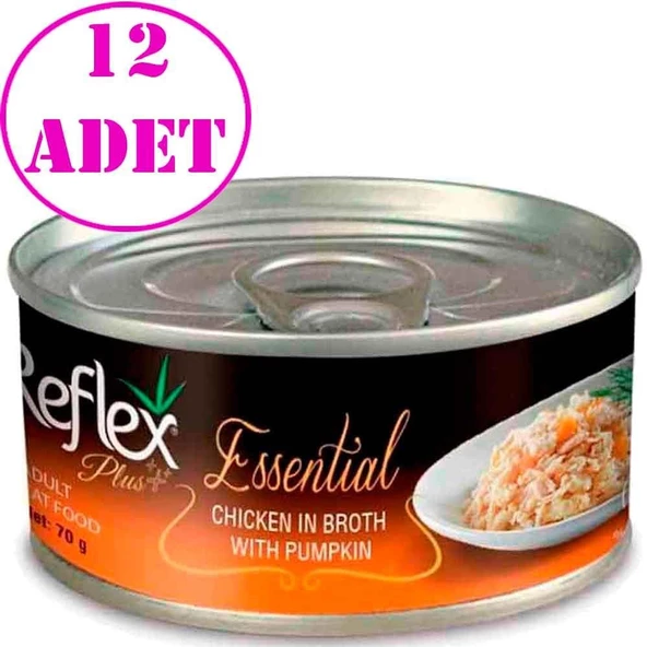 Reflex Plus Essential Kedi Konservesi Tavuklu Balkabaklı 70 Gr 12 AD