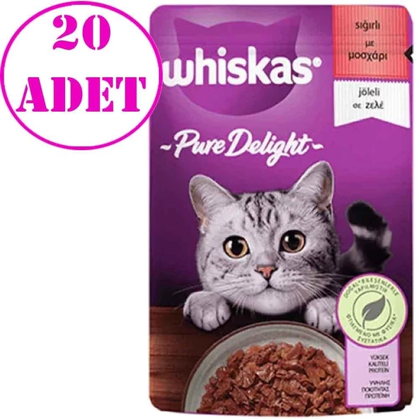 Whiskas Sığır Etli Jöleli Pouch Kedi Maması 85 Gr 20 AD ürün görseli 1