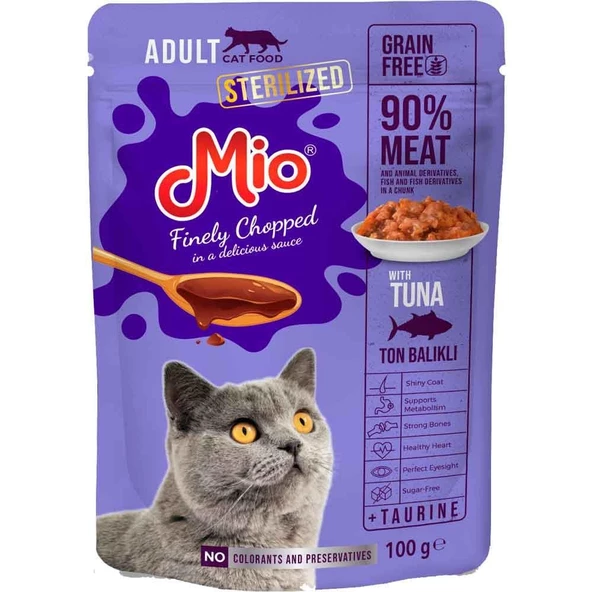 Mio Sterilised Kedi Yaş Mama Tuna Etli 100 Gr ürün görseli 1