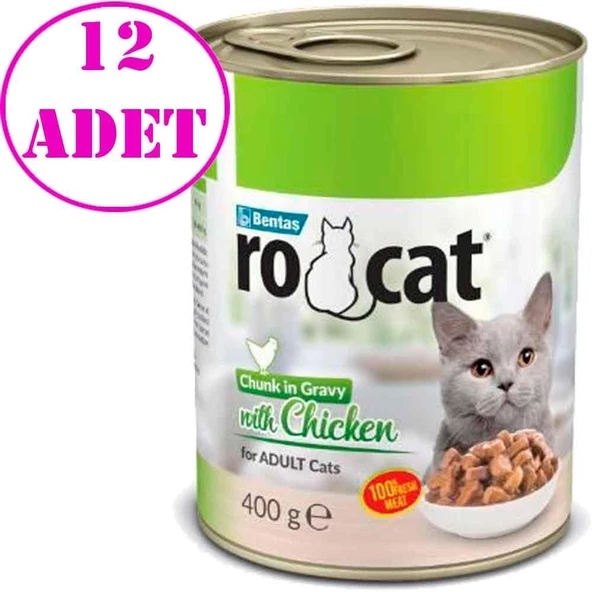 Ro Cat Tavuklu Kedi Konservesi 400 Gr 12 AD