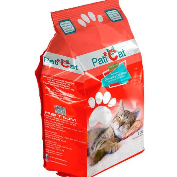 PatiCat Kedi Kumu Naturel Kokusuz Doğal İnce Taneli 10 Lt