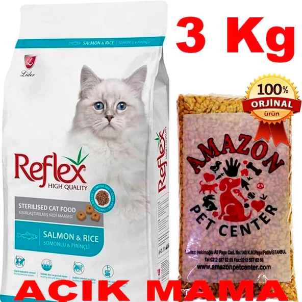 Reflex Kısır Somonlu Kedi Maması Açık 3 Kg
