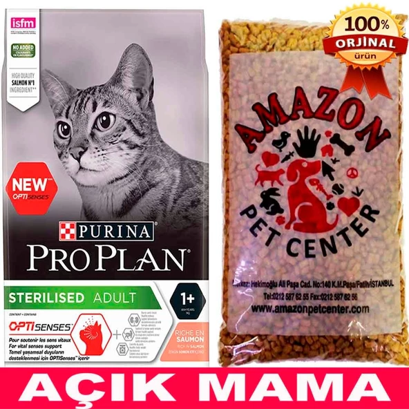 Proplan Sterilised Somonlu Kedi Maması Açık 1 Kg