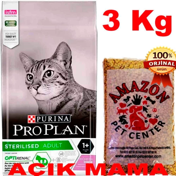 Proplan Sterilised Hindili Açık Kedi Maması 3 Kg