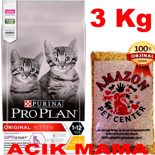 Pro Plan Kitten Tavuklu Yavru Kedi Maması Açık 3 Kg