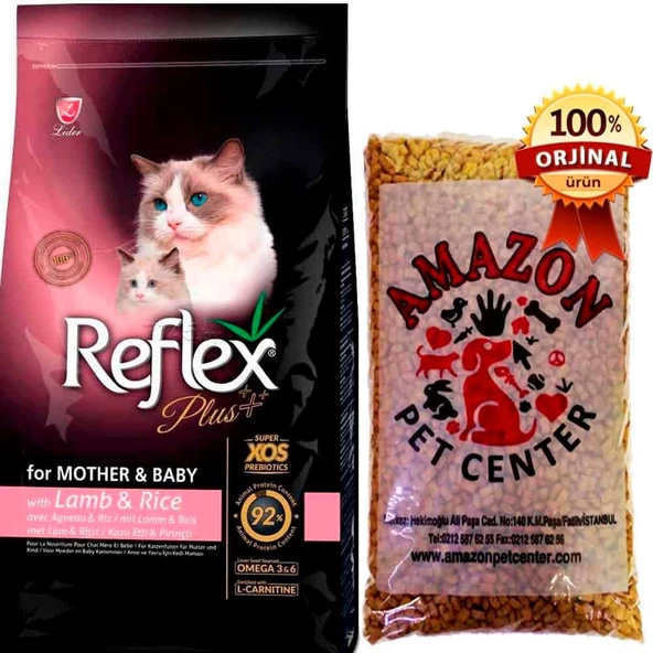 Reflex Plus Mother Baby Kuzulu Yavru Hamile ve Emziren Kedi Maması Açık 1 Kg