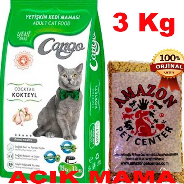 Cango Kedi Maması Kokteyl Açık 3 Kg