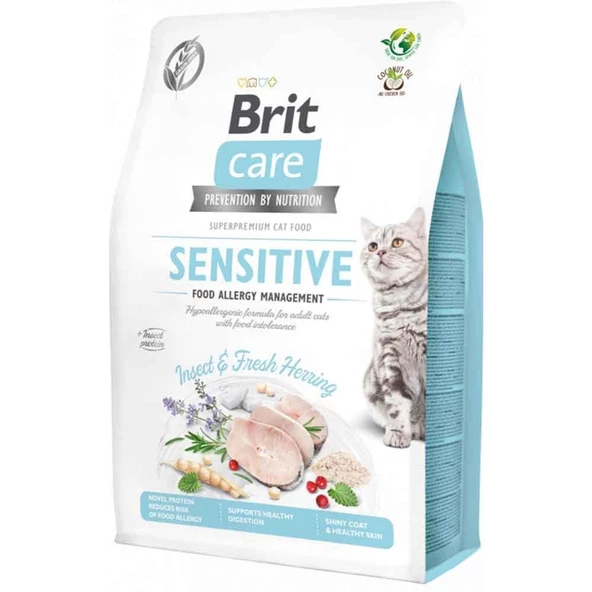 Brit Care Sensitive Hypo-Allergenic Böcek Proteinli Tahılsız Yetişkin Kedi Maması 2kg