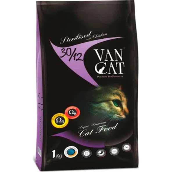 Vancat Sterilised Tavuklu Kısırlaştırılmış Kedi Maması 1 Kg