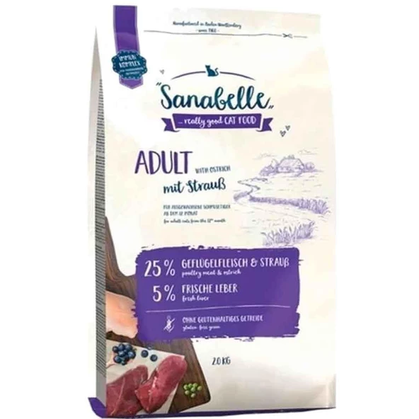 Sanabelle Ostrich Deve Kuşu Etli Kedi Maması 2 Kg
