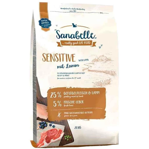 Sanabelle Sensitive Kuzu Etli Hassas Kedi Maması 2 kg