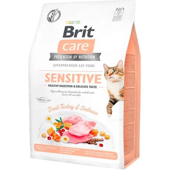 Brit Care Sensitive Hypo-Allergenic Sindirim Sistemi Destekleyici Tahılsız Kedi Maması 2 kg