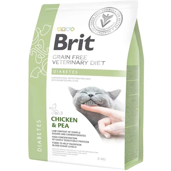 Brit Veterinary Diet Diabetes Diyabet Hastalığı olan Kediler için Tahılsız Kedi Maması 2 Kg