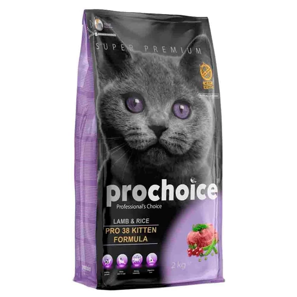 Prochoice Pro 38 Kuzulu ve Pirinçli Yavru Kedi Maması 2 kg