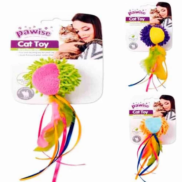 Pawise Kedi Oyuncağı Kumaş Tüylü Top 5cm ürün görseli 1