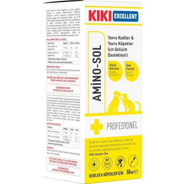 KIKI Excellent Kedi ve Köpek İçin Amino-Sol Şurup 50 ml