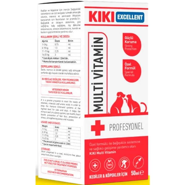 KIKI Excellent Kedi ve Köpek İçin Multi Vitamin Şurup 50 ml