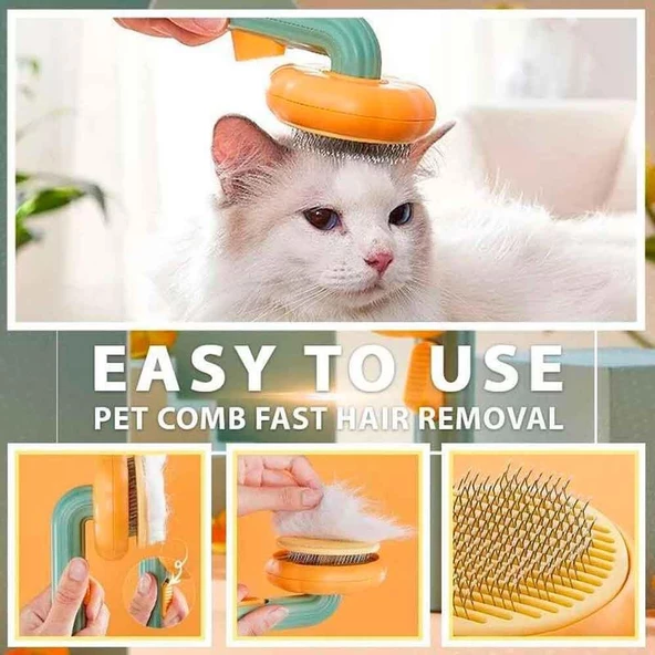 Pet Brush Kedi ve Küçük Irk Köpek Tüy Fırçası Bal Kabağı Tarak - 2