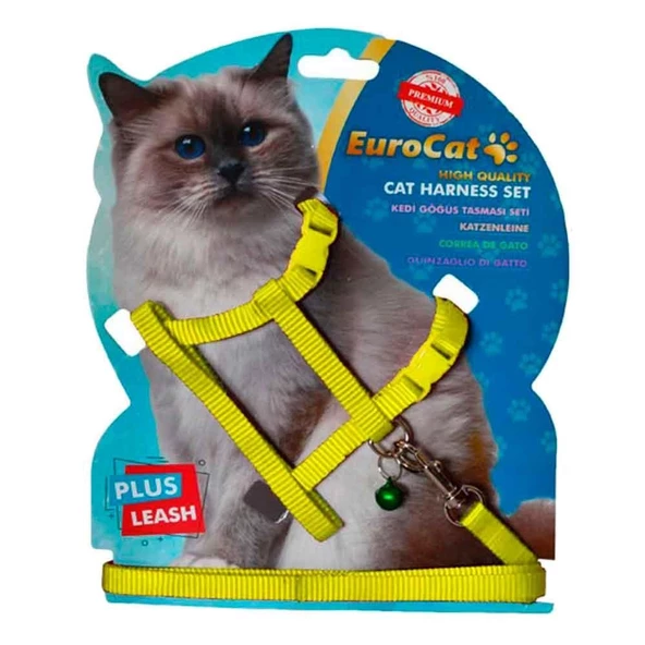 Eurocat Kedi Göğüs Tasma Seti Sarı
