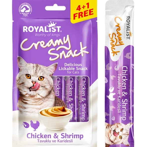 Royalist Kedi Ödülü Tavuklu Karidesli Krema 5X15 Gr