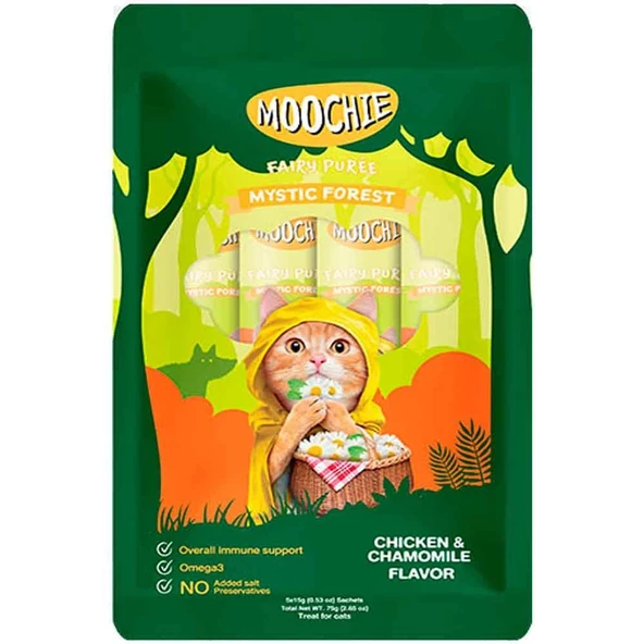 Moochie Sıvı Kedi Ödülü Tavuk Papatya 5x15 Gr