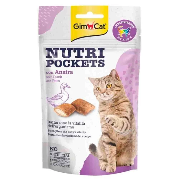 GimCat Nutripockets Ördekli Kedi Ödülü 60 Gr