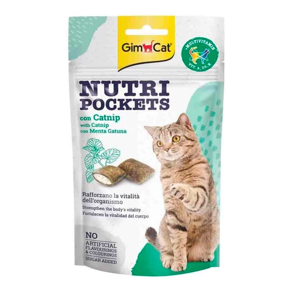GimCat Nutripockets Kedi Otlu Multivitamin Kedi Ödülü 60gr