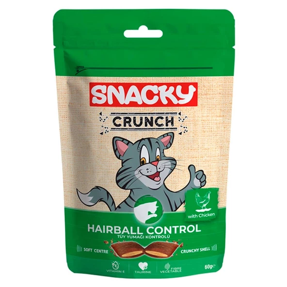 Snacky Crunchy Tavuklu Kedi Ödülü Hairball Control 60 gr