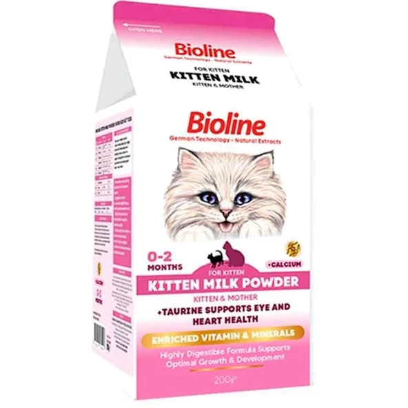 Bioline Kitten Milk Yavru Kedi Süt Tozu 200 Gr