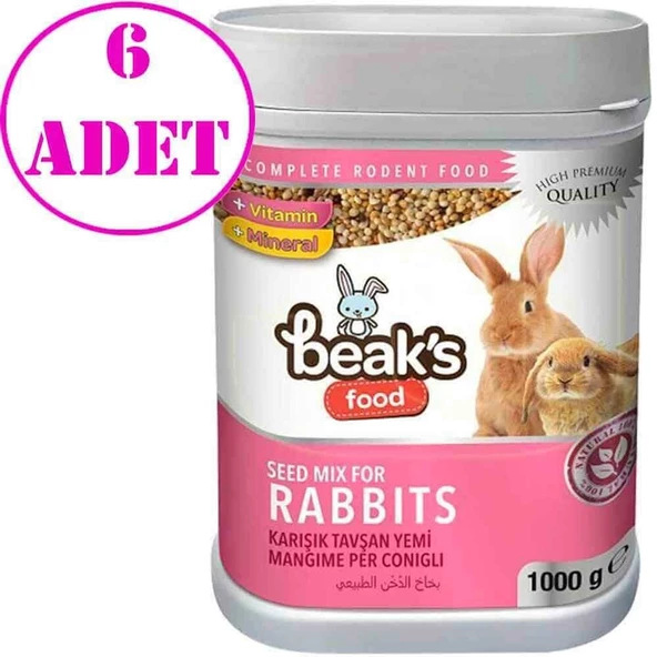 Beaks Karışık Tavşan Yemi 1000 gr 6 AD ürün görseli