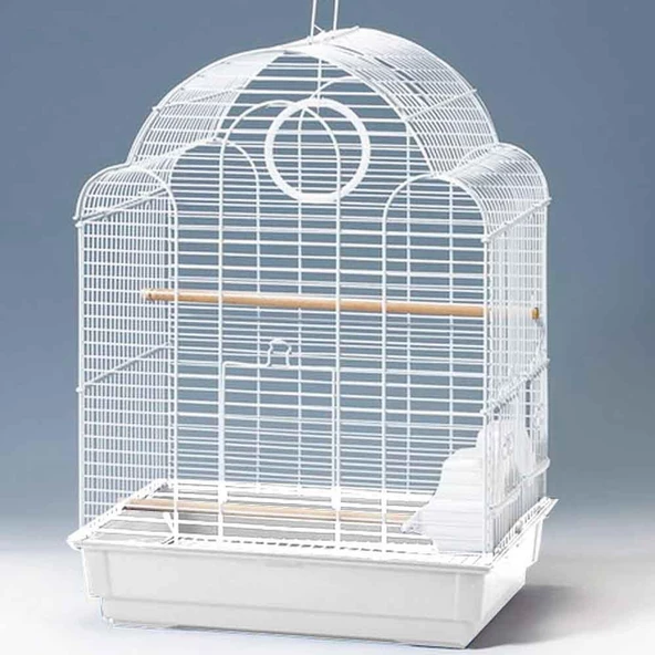Euro Gold Paraket Kafesi Oval Çatılı Beyaz