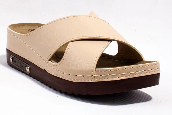 Dagoster DZA37-3029 Bej Günlük Ortopedik Kadın Terlik - 2