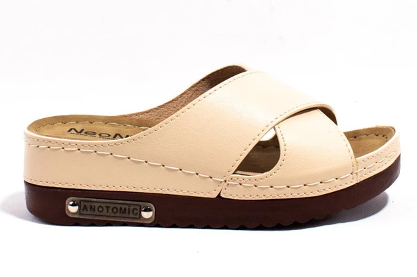 Dagoster DZA37-3029 Bej Günlük Ortopedik Kadın Terlik - 3