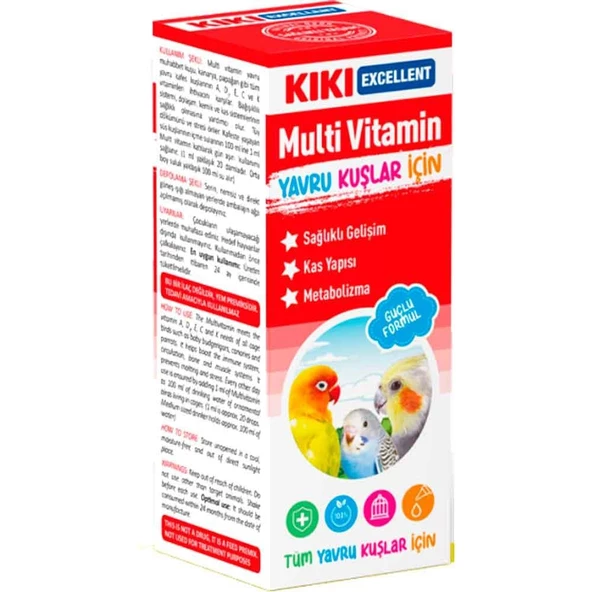 KIKI Excellent Yavru Kuşlar İçin Multi Vitamin 25 ML