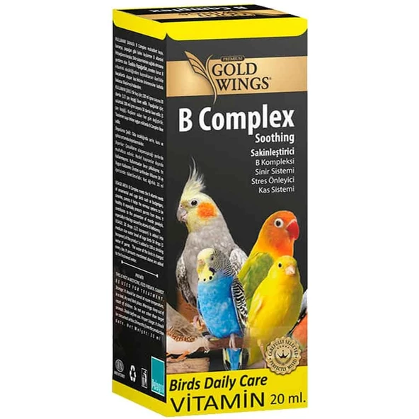 Gold Wings B Complex Vitamin Kuşlar İçin Stres Önleyici 20 ml