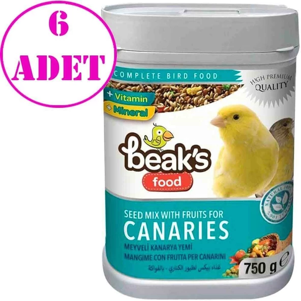 Beaks Meyveli Karışık Kanarya Yemi 750 Gr 6 AD ürün görseli 1