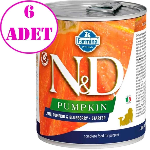 ND Balkabaklı Kuzulu Starter Mini Yavru Köpek Konservesi 285 Gr 6 AD ürün görseli 1