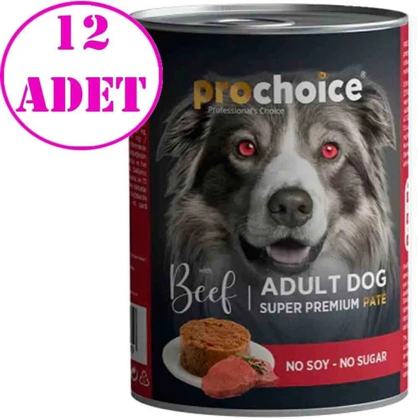 Pro Choice Sığır Etli Ezme Köpek Konservesi 400 Gr 12 AD