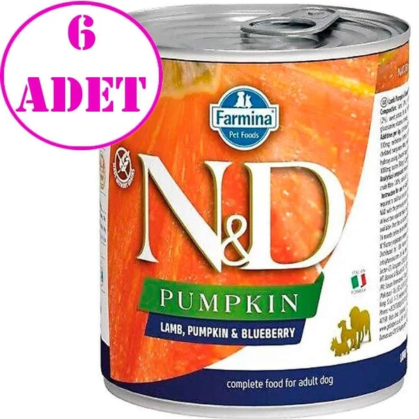 ND Pumpkin Balkabaklı Kuzulu Köpek Konservesi 285 Gr 6 AD
