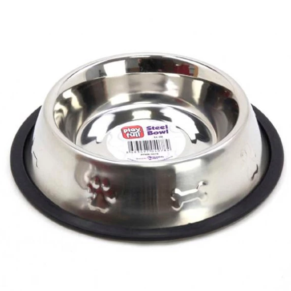 Playfull Pati ve Kemik Kabartma Desenli Çelik Mama ve Su Kabı 64 Oz PFMK-4081 - 1