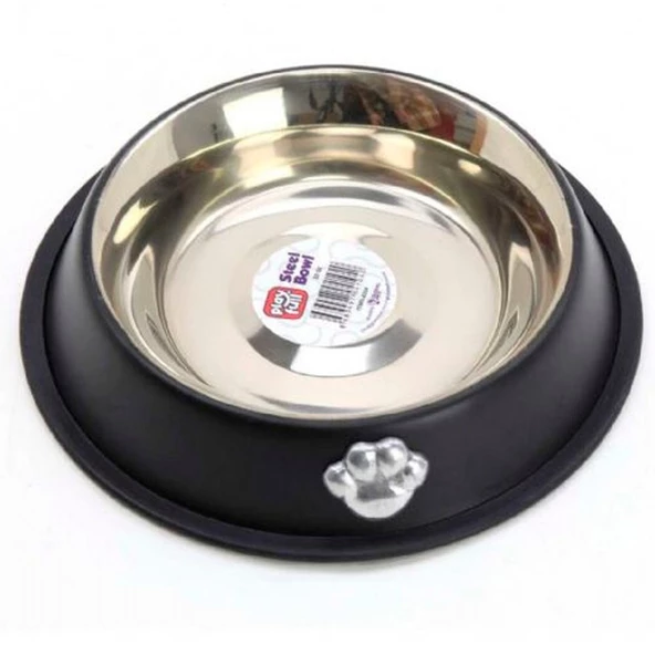 Playfull Pati Desenli Siyah Çelik Mama ve Su Kabı 32 Oz PFMK-4104