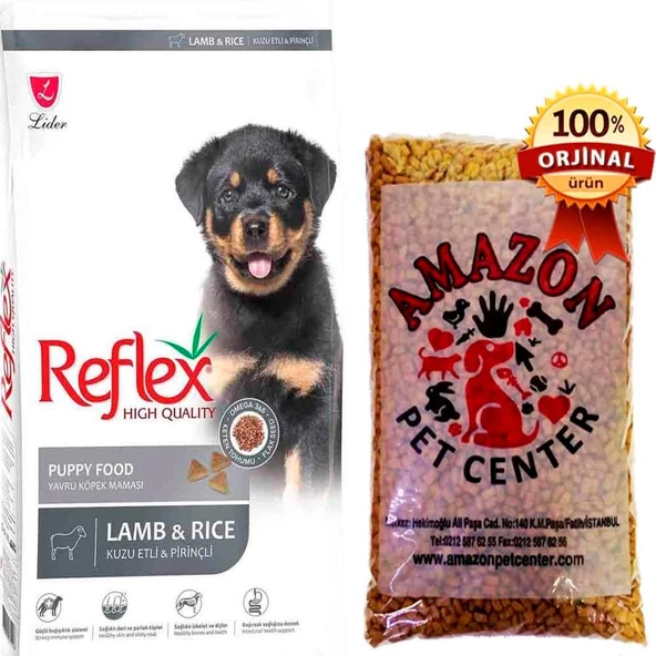 Reflex Kuzu Etli ve Pirinçli Yavru Köpek Maması Açık 1 Kg